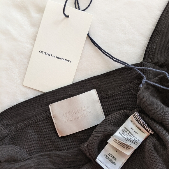 Citizens Of Humanity Florienne Tank Square Neck Rib Knit Fitted Black L NWT - Picture 15 of 15